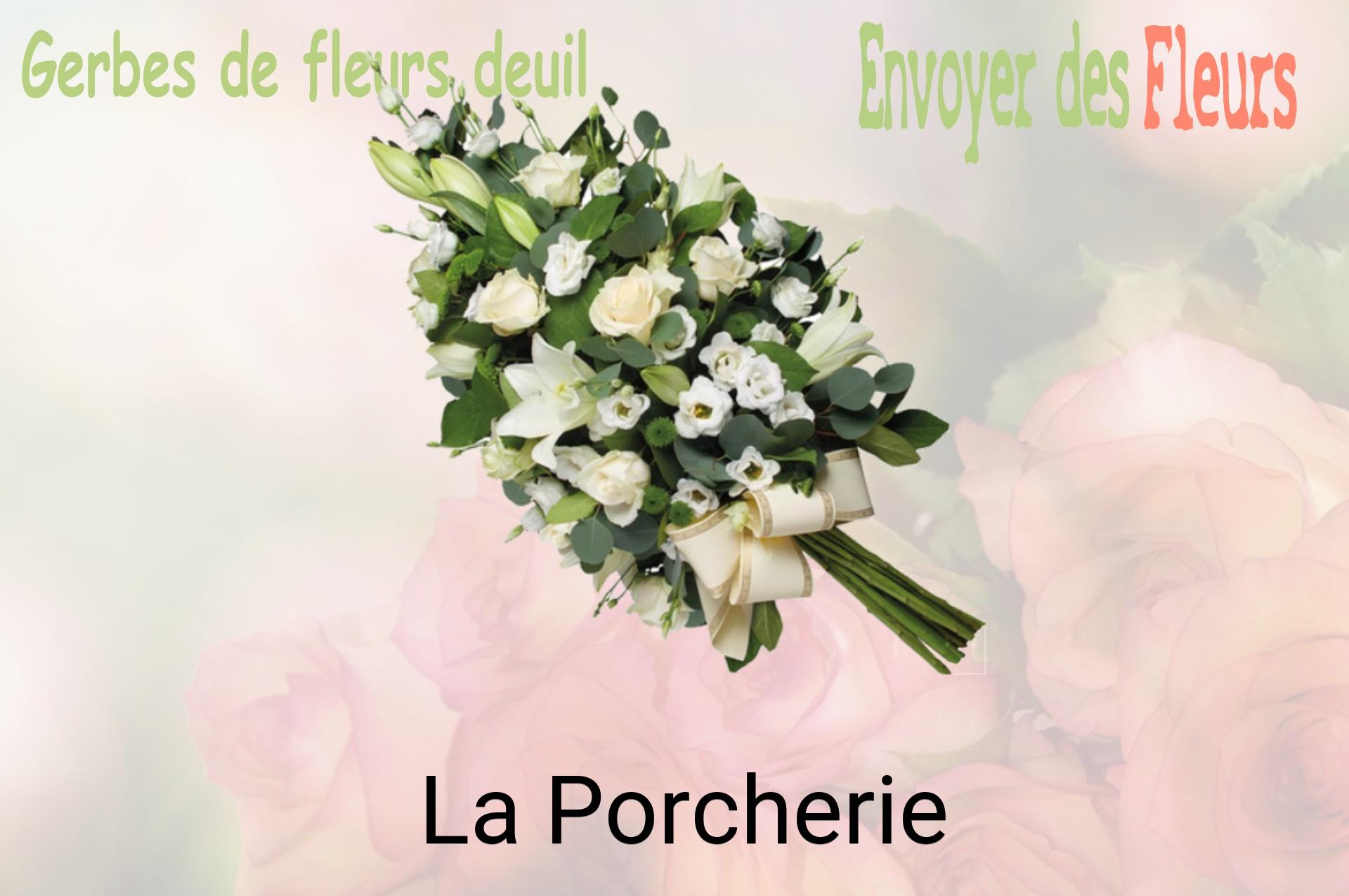 Gerbe de fleurs de deuil livrée à La Porcherie